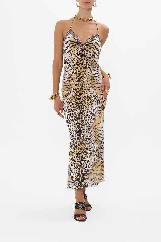 Shop Before It’s Gone!CHAIN DETAIL SLIP DRESS JAGUAR