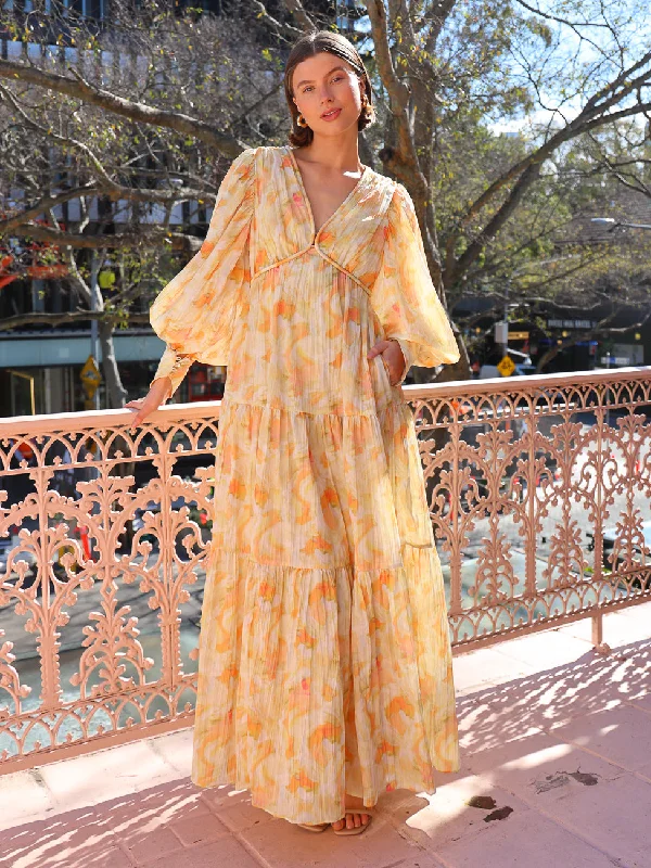 Your Shopping Spree Starts Here!Acler Redford Maxi Dress in Ochre Cloud