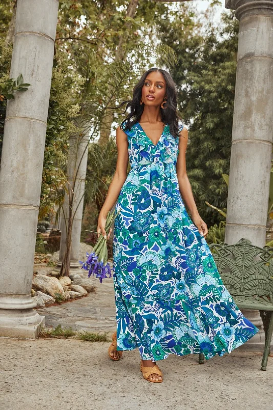 Find Your Perfect Deal Today!Andretta Floral Bayla Deep V Maxi Dress