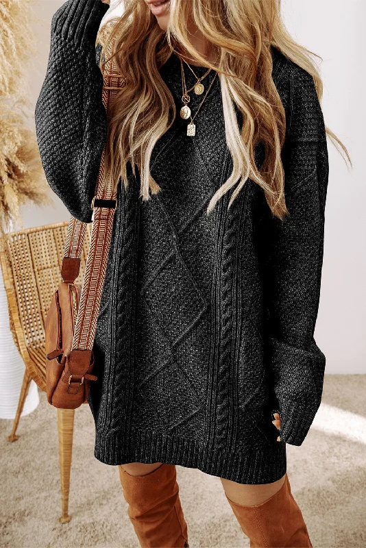 Get Ready to Save!Cable Knit Sweater Dress