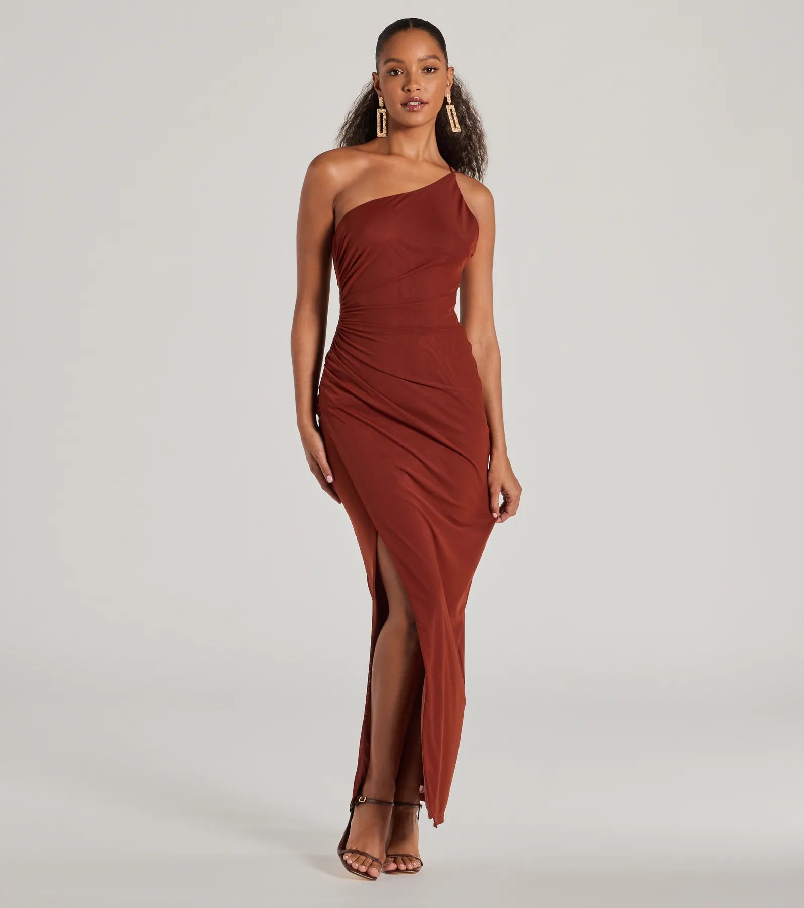 Save More with Every Purchase!Carrie One Shoulder Open Back Mesh Formal Dress