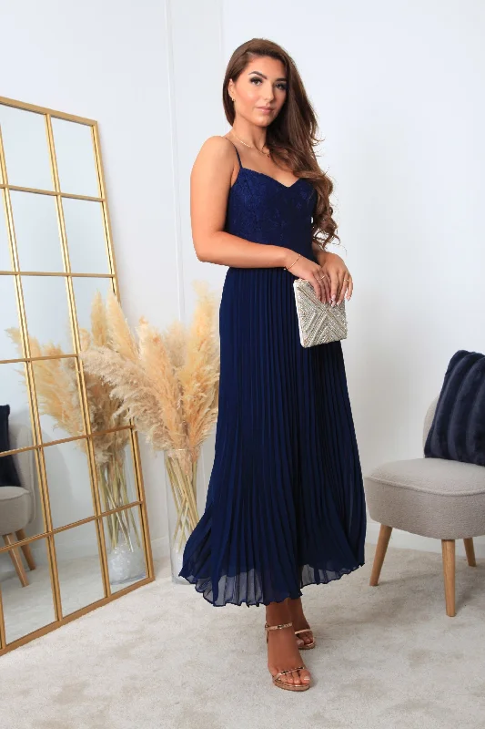 Hurry! While Supplies Last!Double Second Strappy Pleated Lace Dress