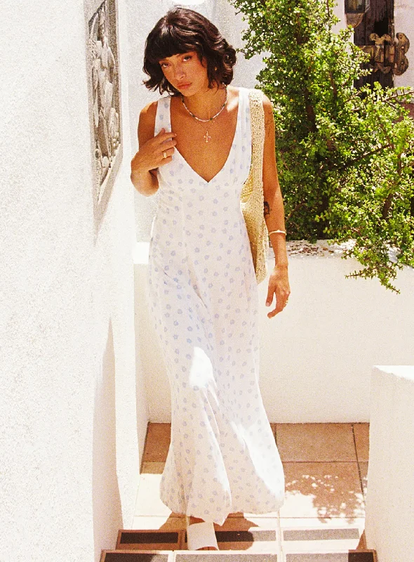 Must-Have Deals Inside!Florette Open Back Maxi Dress Cream Multi