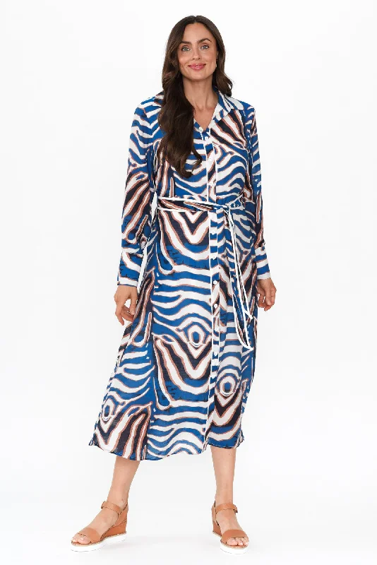 Act Fast – Limited Time Savings!Ganya Blue Animal Cotton Blend Dress