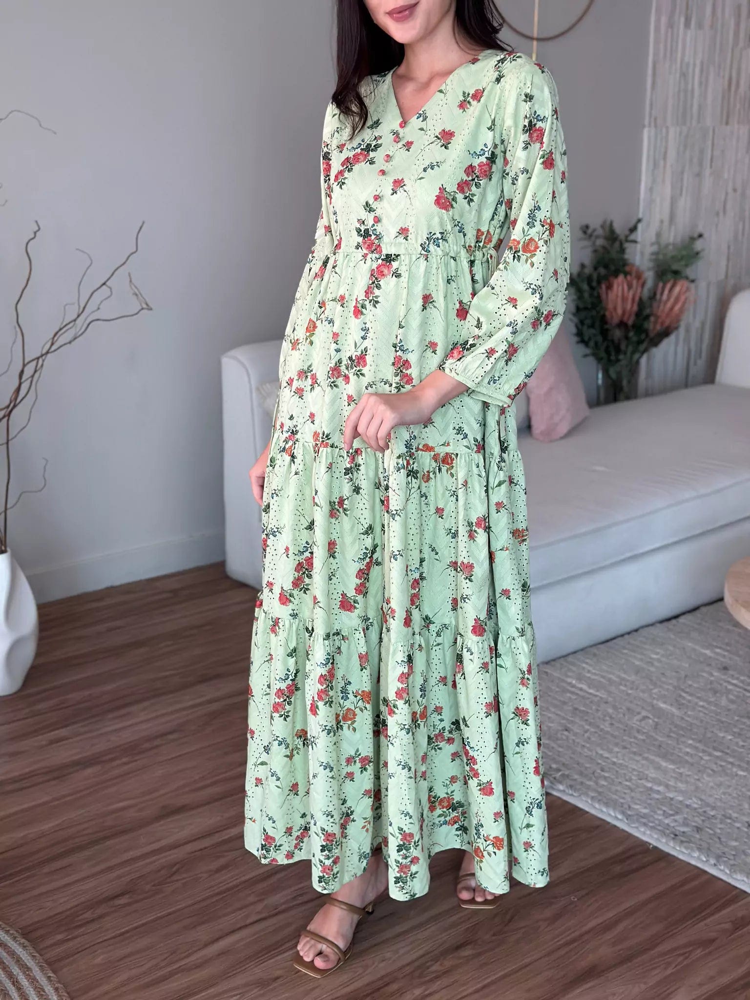 Mega Sale Happening Now!Havana Cut Work Printed Long Dress