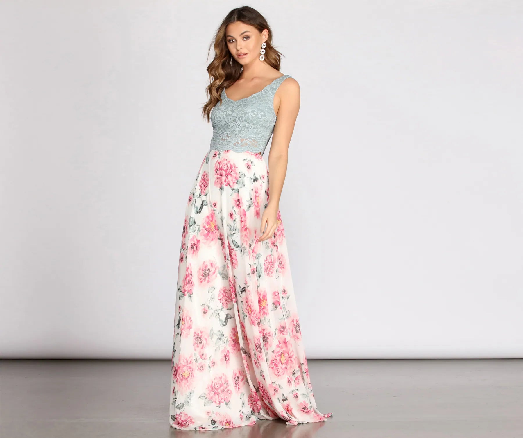One Day Only – Huge Savings!Kendra Two Piece Lace & Chiffon Dress