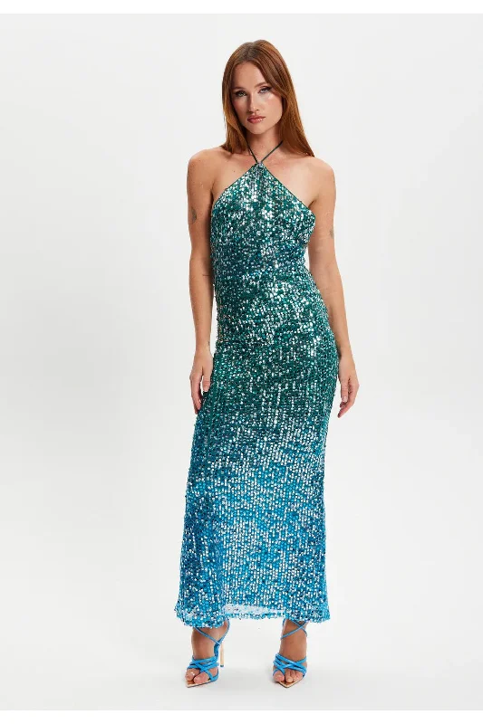 Your Dream Deal is Here!Liquorish Halter Neck Maxi Sequin Dress