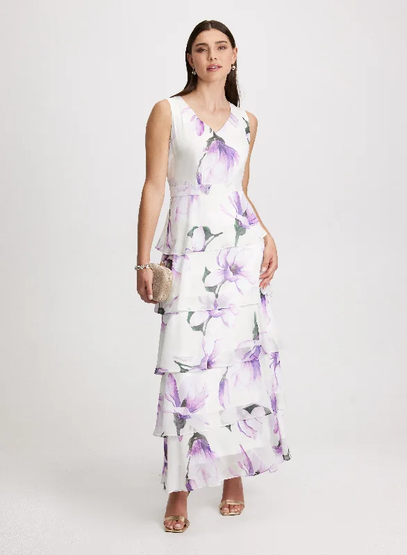 Limited Deals, Unlimited Savings!Long Chiffon Floral Dress