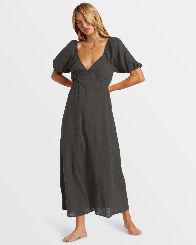 Don’t Wait – Shop Today!Love Fade Puff Sleeve Maxi Dress - Black Sands