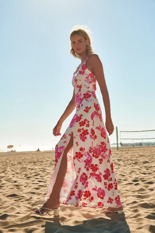 Save Like Never Before!Maui Floral Portia Open Back Maxi Dress