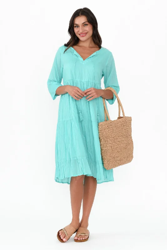 Shop Today, Save Tomorrow!Milana Ice Blue Crinkle Cotton Dress