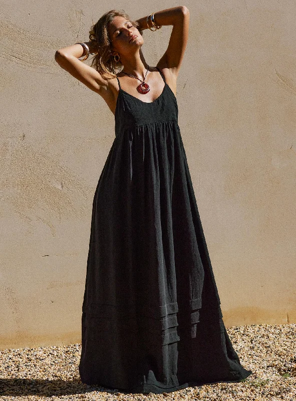 Your Discount is Waiting!Milden Linen Blend Maxi Dress Black