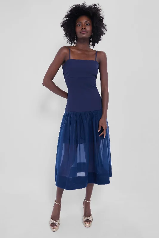 Get More for Less!Navy Drop Waist Dawson Midi Dress