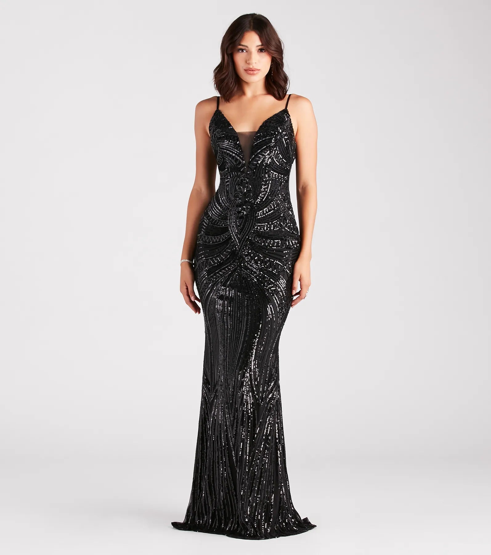Unmissable Offers Await!Pauline Formal Sequin Draped Bead Mermaid Dress