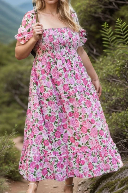 Your Favorite Items on Sale Now!Plus size square neck smocked dress