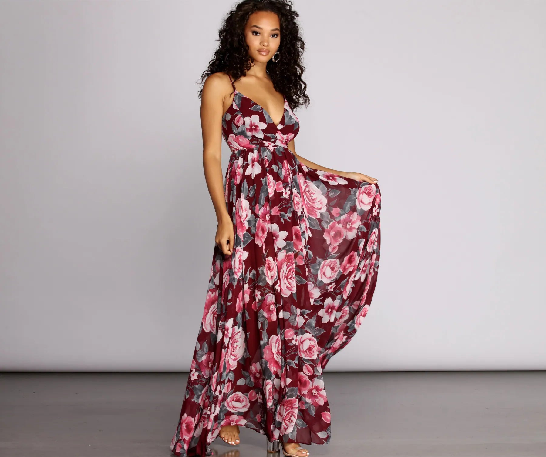 Everything Must Go!Rowan Floral Chiffon Formal Dress