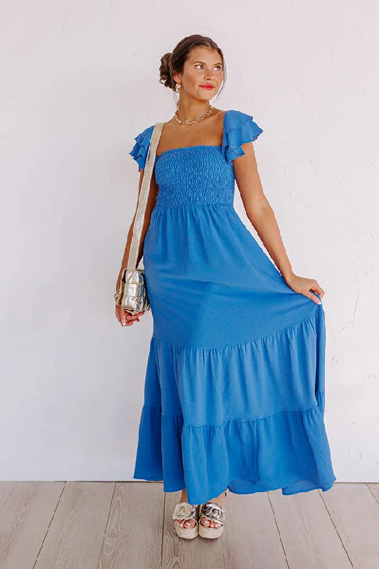 Time to Snag a Bargain!Seaside Chic Smocked Maxi In Ocean Blue