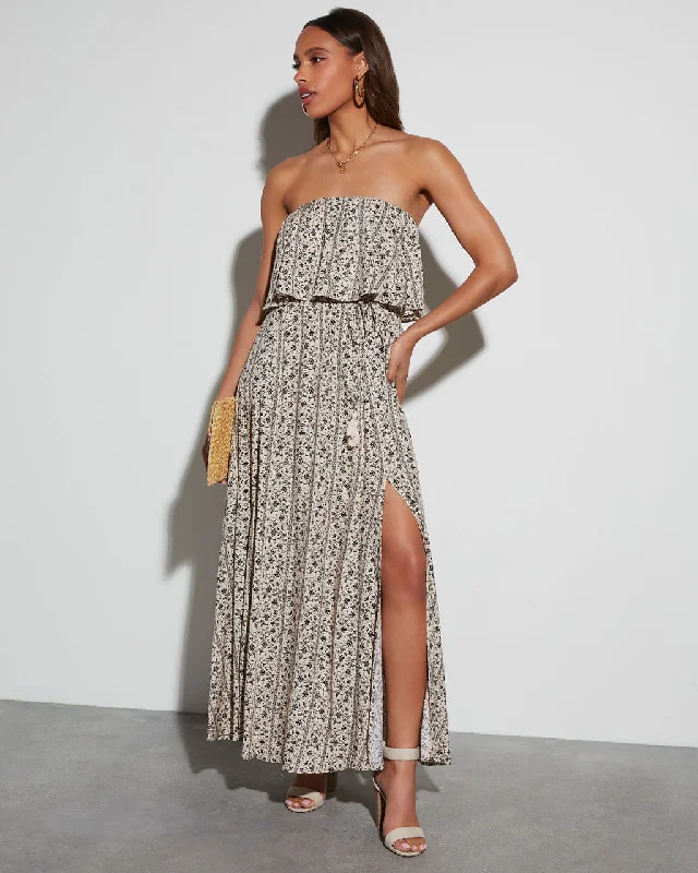Stock Up and Save!Solstice Strapless Tie Waist Maxi Dress