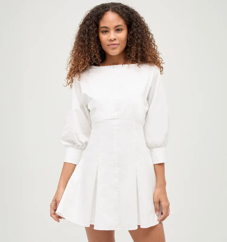 Grab Yours Before It’s Too Late!The Aveline Dress - White Cotton Sateen