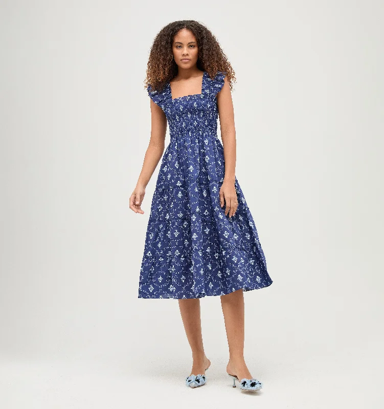 Hurry, Sale Ends Soon!The Ellie Nap Dress - Navy Trellis