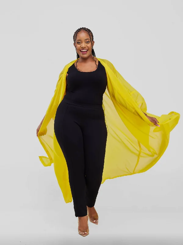 Get More, Spend Less – Shop Now!Vazi Afriq Buttoned Chiffon Kaftan Dress - Yellow