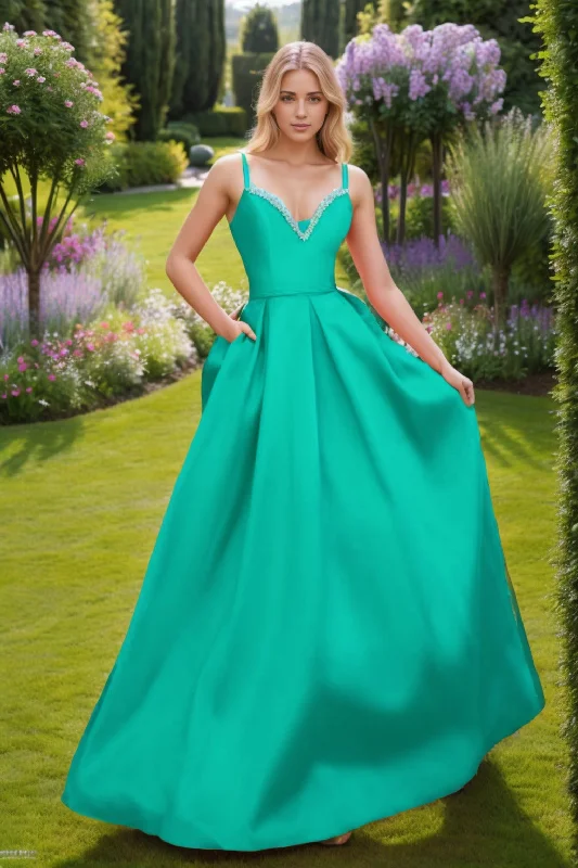 Score Huge Discounts Today!A-Line Floor Length Satin Prom Dress CS0451