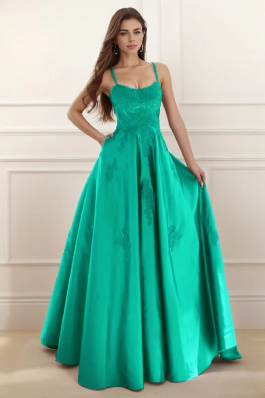 Special Discounts Inside!A-Line Floor Length Satin Prom Dress CS0458
