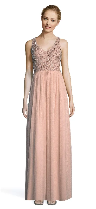Shop Now and Save!Adrianna Papell - AP1E203719 Beaded V-neck Long A-line Dress