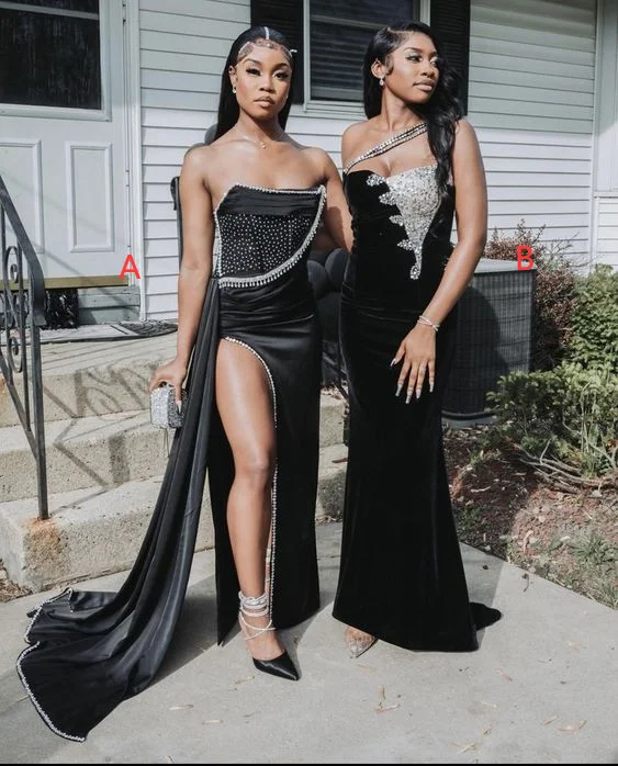 Biggest Sale of the Season!Black mermaid long prom dress custom made evening formal gown    cg24913