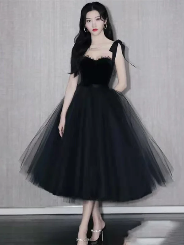 New Discounts Just Dropped!Black Velvet Vintage Prom Dresses, Little Black Dresses, Newest Prom Dresses, A-line Prom Dresses, RC032