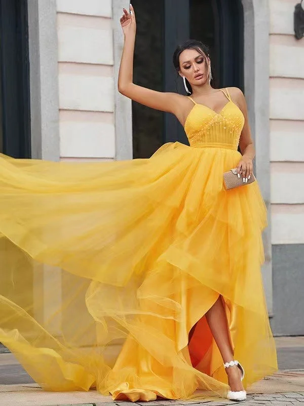 Flash Deals – Act Quickly!Fashion A-line Graduation Prom Dresses, Newest 2022 Long Prom Dresses, Elegant Wedding Guest Dresses