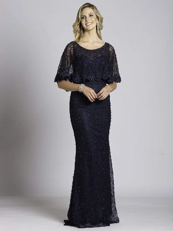 Your Discount is Waiting!Lara Dresses - Scoop Capelet Overlay Evening Gown 33498