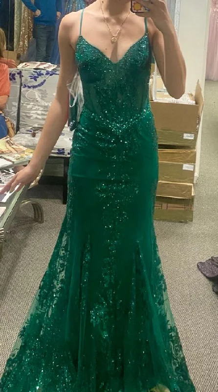 Buy More, Pay Less!Mermaid green prom dress Long Prom Dresses     cg24909