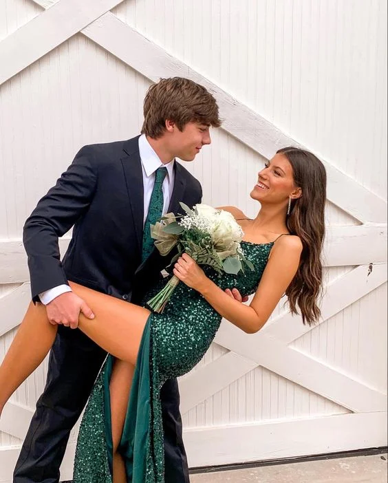 Huge Savings – Act Now!Mermaid green prom dress Long Prom Dresses With Slit     cg24908