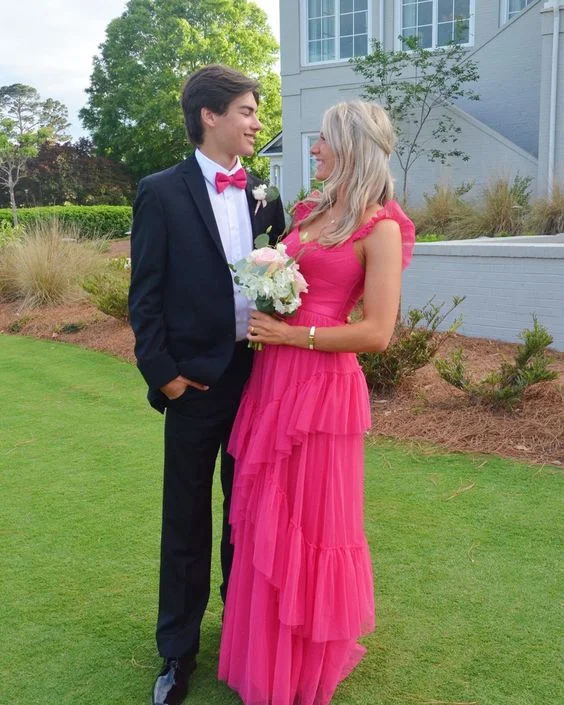 Unlock Huge Savings Now!Princess Long Prom Dress Layered Tulle Sleeveless Gown,Evening Dresses   cg24862