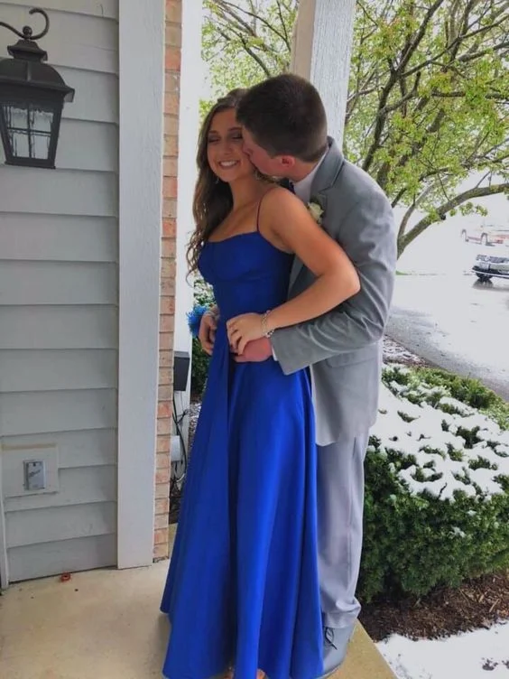 Your Dream Deal is Here!Sexy Royal Blue Satin Prom Dress    cg24891