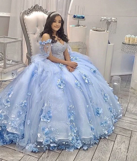 Best Offers of the Month!Sky Blue Pageant Gown Sweet 16 Dress Birthday Dresses Ball Gown Long Prom Dresses     cg24903