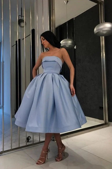 Shop Today, Save Tomorrow!Strapless Blue Short Ball Gown Prom Wear Dresses