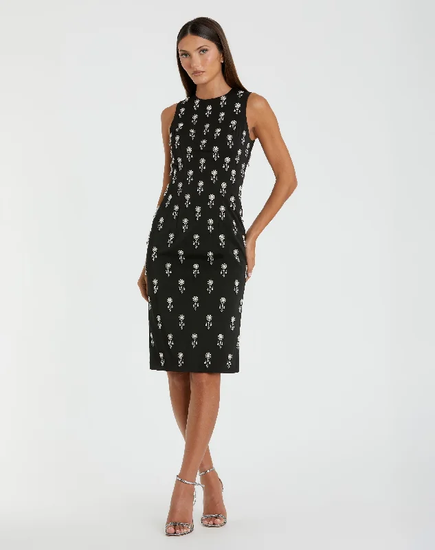Your Wallet Will Thank You!Embellished Sleeveless Fitted Cocktail Dress