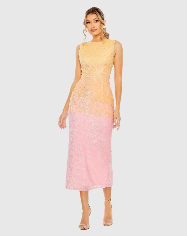 Special Discounts Inside!High Neck Ombre Sequin Cocktail Dress