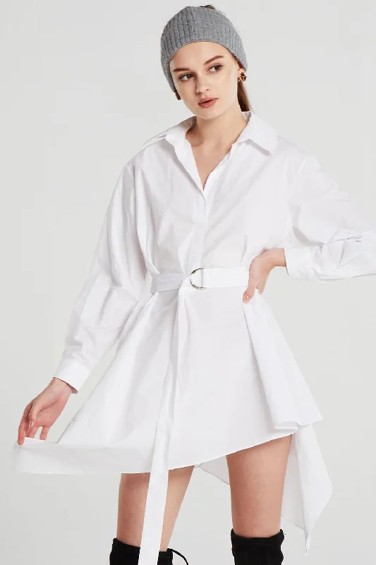 Your Discount is Waiting!Amira Asymmetric Hem Shirt Dress w/Belt
