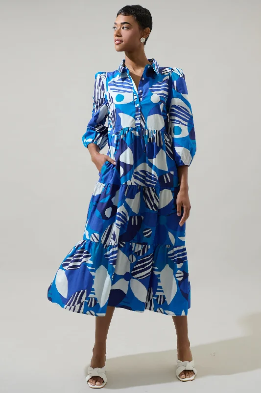 Your Favorite Items on Sale Now!Beatty Geometric Button Up Midi Dress