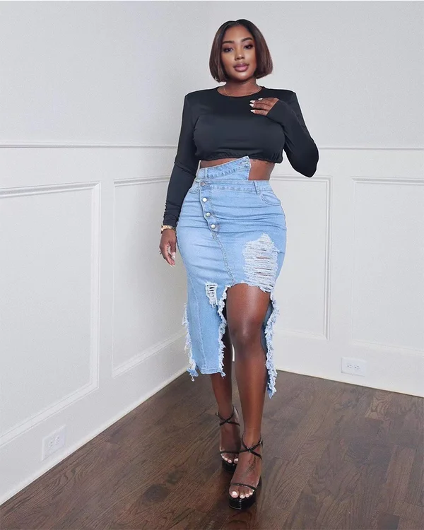 Huge Price Cuts Await!Book It Asymmetrical Denim Dress