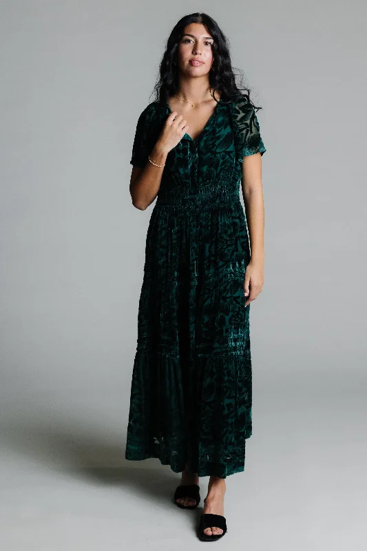 Enjoy Huge Discounts Now!Brass & Roe Emerald Velvet Maxi Dress