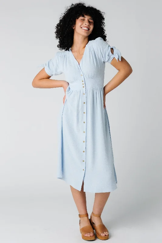 Unbeatable Prices!Brass & Roe Florence Linen Dress - Light Blue