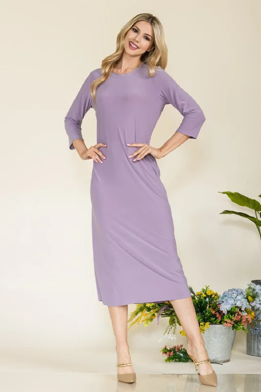 Snag the Best Prices Now!Celeste Full Size Round Neck Midi Dress