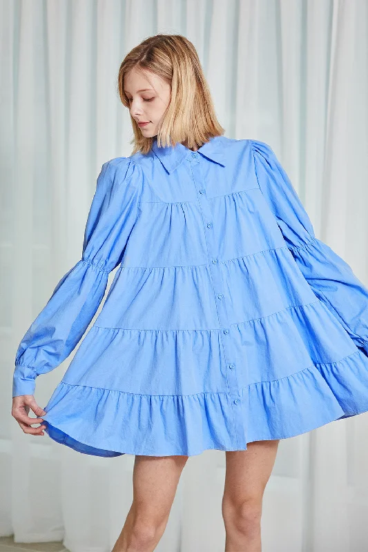 Amazing Prices You Can’t Resist!Claire Ruffle Hem Shirt Dress