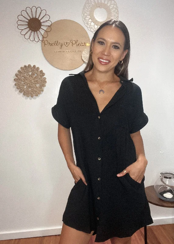 Your Shopping Wish, Our Discount Command!Button Up Shirt Dress
