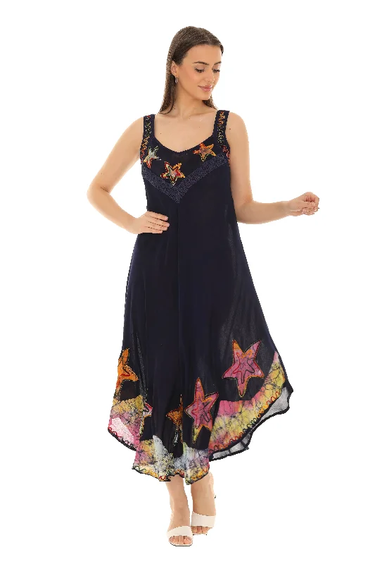 Sale Alert – Get Ready to Shop!Star Sleeveless Midi Rayon Long Sundress