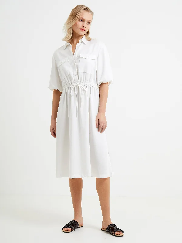 Enjoy Huge Discounts Now!Elkie Twill Drawstring Shirt Dress
